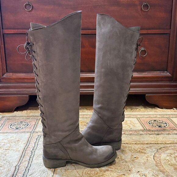 Sundance Catalog Women’s Sz 5.5-6/EU 36 Tall Rear Lace Up Leather Riding Boots - Picture 3 of 15